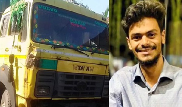 কাভার্ড ভ্যানের ধাক্কায় তরুণের মর্মান্তিক মৃত্যু